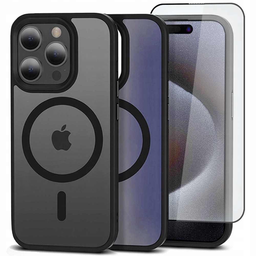 Tech-protect zadná časť pre Apple iPhone 15 Pro Magmat Magsafe čierna + 2,5D tvrdené sklo Hofi pre Apple iPhone 15 Pro